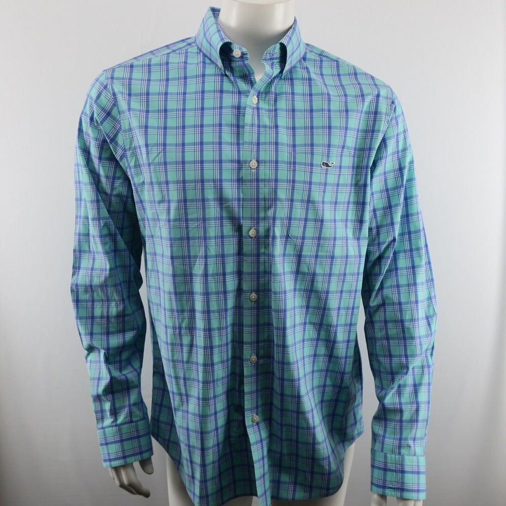 Vineyard Vines Classic Fit Tucker Shirt Mens M Blue